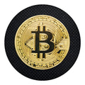 Gold Bitcoin Symbol Print Round Blanket