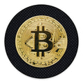 Gold Bitcoin Symbol Print Round Floor Mat