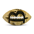 Gold Bitcoin Symbol Print Rugby Ball