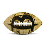 Gold Bitcoin Symbol Print Rugby Ball