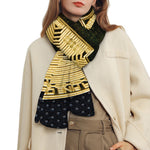 Gold Bitcoin Symbol Print Scarf