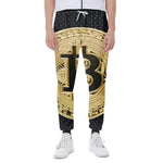 Gold Bitcoin Symbol Print Scuba Joggers