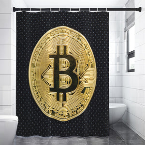 Gold Bitcoin Symbol Print Shower Curtain