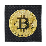 Gold Bitcoin Symbol Print Silk Bandana