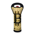 Gold Bitcoin Symbol Print Single Neoprene Wine Tote