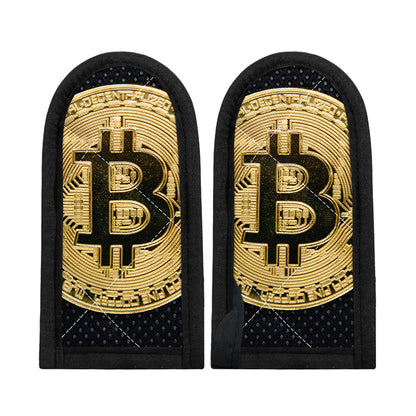 Gold Bitcoin Symbol Print Skillet Handle Cover