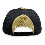 Gold Bitcoin Symbol Print Snapback Cap