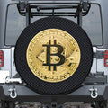 Gold Bitcoin Symbol Print Tire Cover