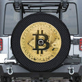 Gold Bitcoin Symbol Print Tire Cover With Camera Hole