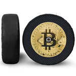 Gold Bitcoin Symbol Print Tire Cover With Camera Hole