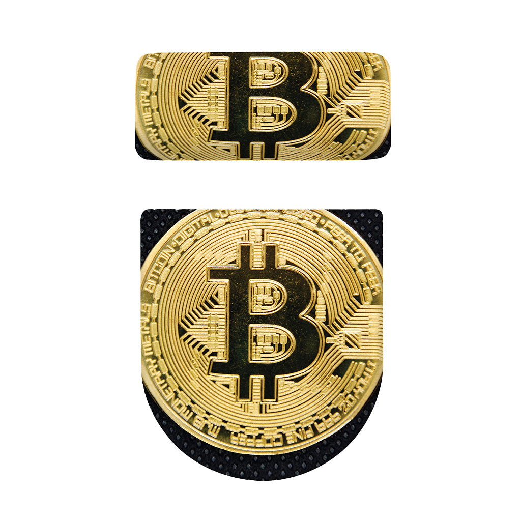 Gold Bitcoin Symbol Print Toilet Lid And Tank Cover Set