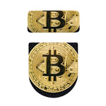 Gold Bitcoin Symbol Print Toilet Lid And Tank Cover Set