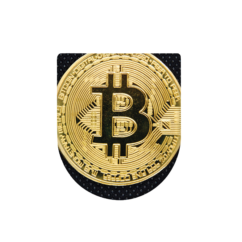 Gold Bitcoin Symbol Print Toilet Lid Cover