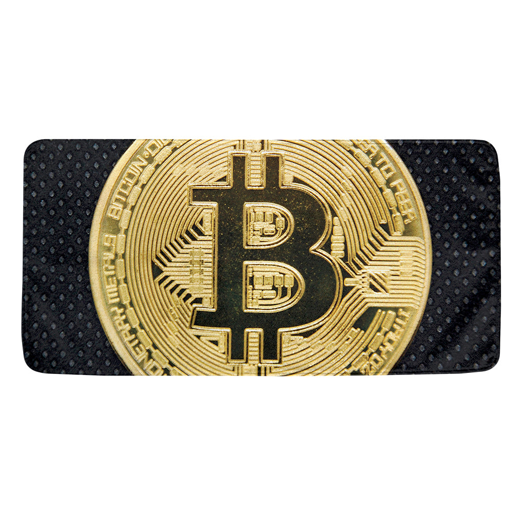 Gold Bitcoin Symbol Print Towel