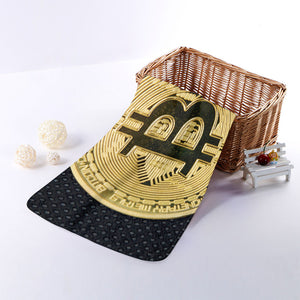 Gold Bitcoin Symbol Print Towel