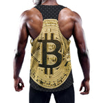 Gold Bitcoin Symbol Print Training Tank Top
