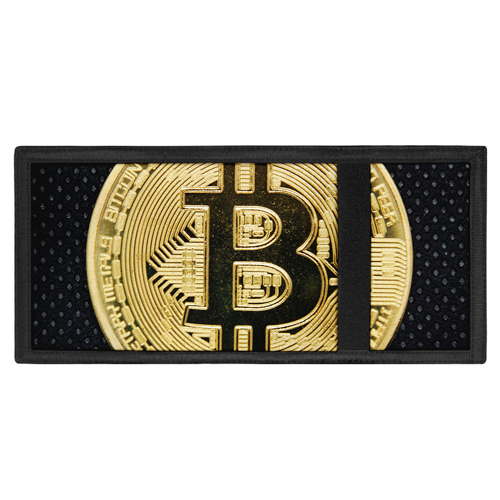 Gold Bitcoin Symbol Print Trifold Wallet
