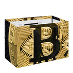 Gold Bitcoin Symbol Print Utility Tote Bag