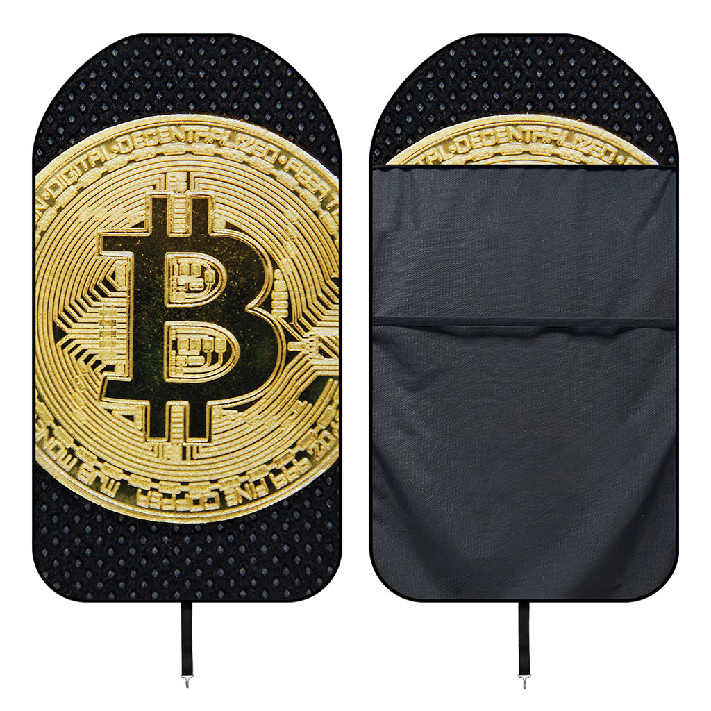 Gold Bitcoin Symbol Print Waterproof Car Seat Cover