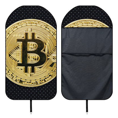 Gold Bitcoin Symbol Print Waterproof Car Seat Cover