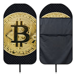 Gold Bitcoin Symbol Print Waterproof Car Seat Cover