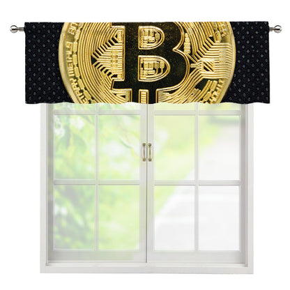 Gold Bitcoin Symbol Print Window Valance