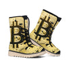 Gold Bitcoin Symbol Print Winter Boots