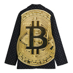 Gold Bitcoin Symbol Print Women's Blazer