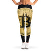 Gold Bitcoin Symbol Print Women's Leggings