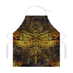 Gold Boho Dragonfly Print Adjustable Apron