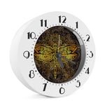 Gold Boho Dragonfly Print Alarm Clock