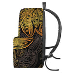 Gold Boho Dragonfly Print Backpack