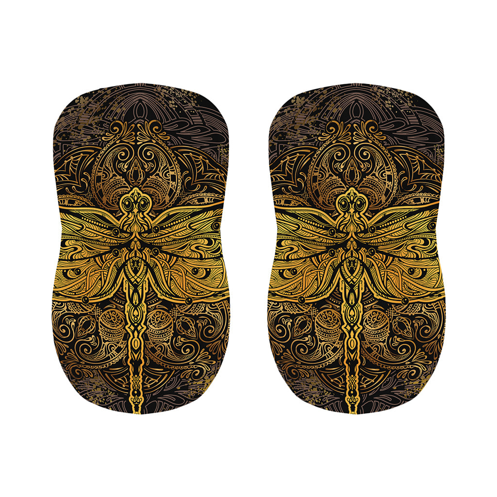 Gold Boho Dragonfly Print Bar Stool Covers