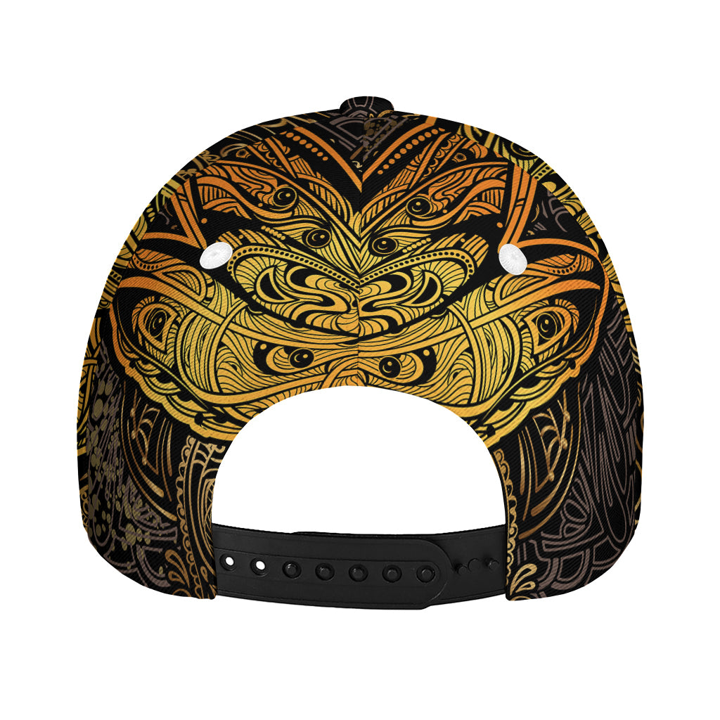 Gold Boho Dragonfly Print Baseball Cap