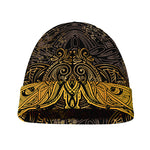 Gold Boho Dragonfly Print Beanie