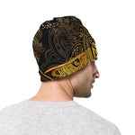 Gold Boho Dragonfly Print Beanie