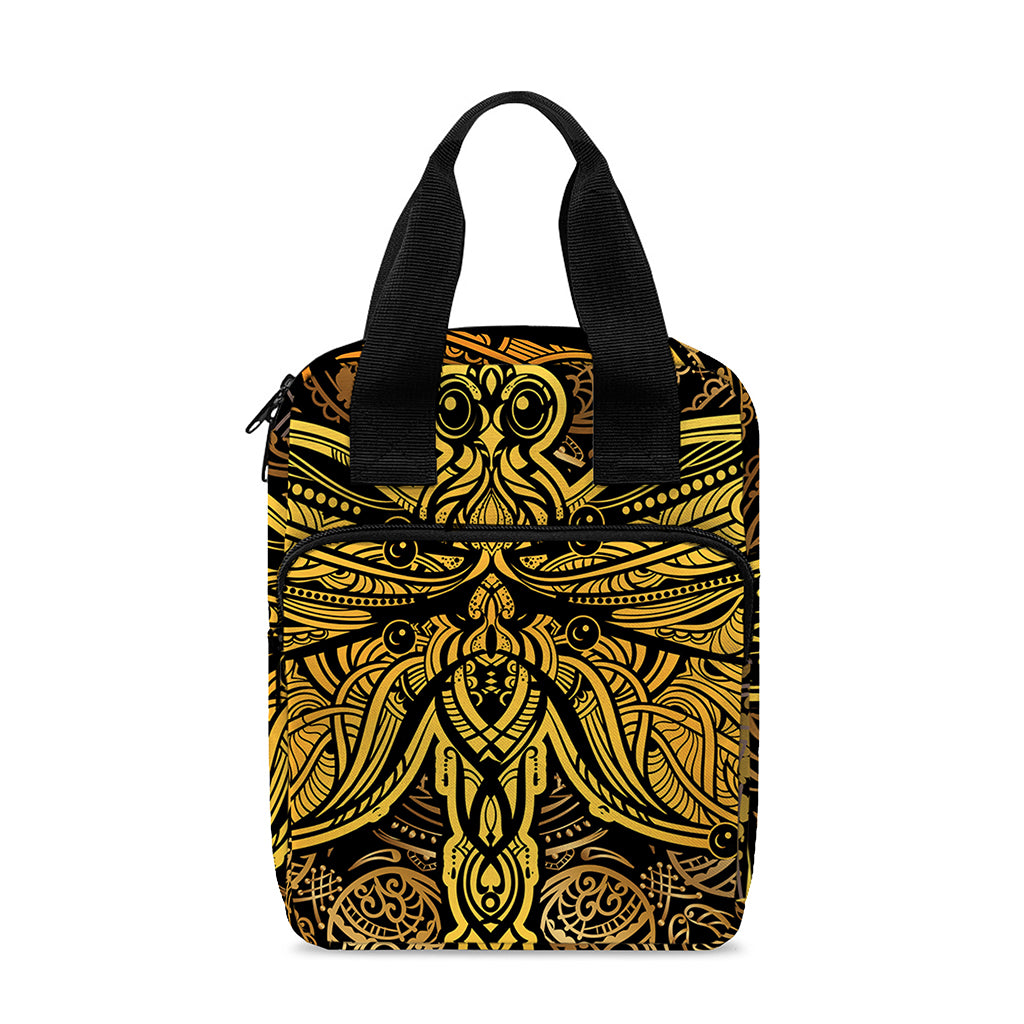Gold Boho Dragonfly Print Bible Tote Bag