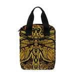 Gold Boho Dragonfly Print Bible Tote Bag