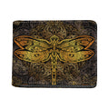 Gold Boho Dragonfly Print Bifold Wallet