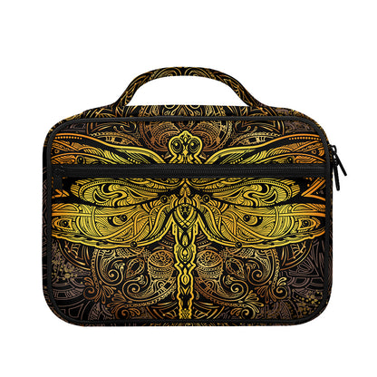Gold Boho Dragonfly Print Briefcase Bible Bag