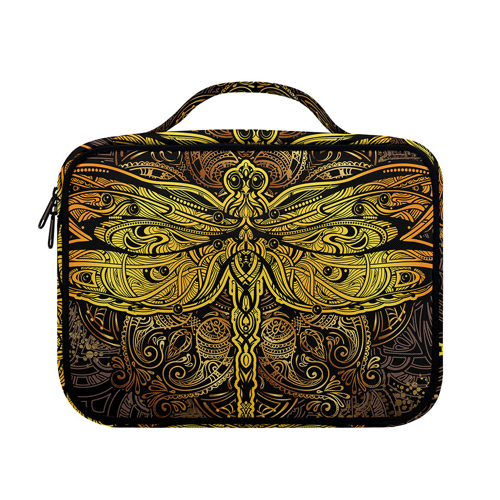 Gold Boho Dragonfly Print Briefcase Bible Bag