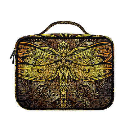 Gold Boho Dragonfly Print Briefcase Bible Bag