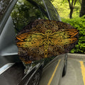 Gold Boho Dragonfly Print Car Side Mirror Covers