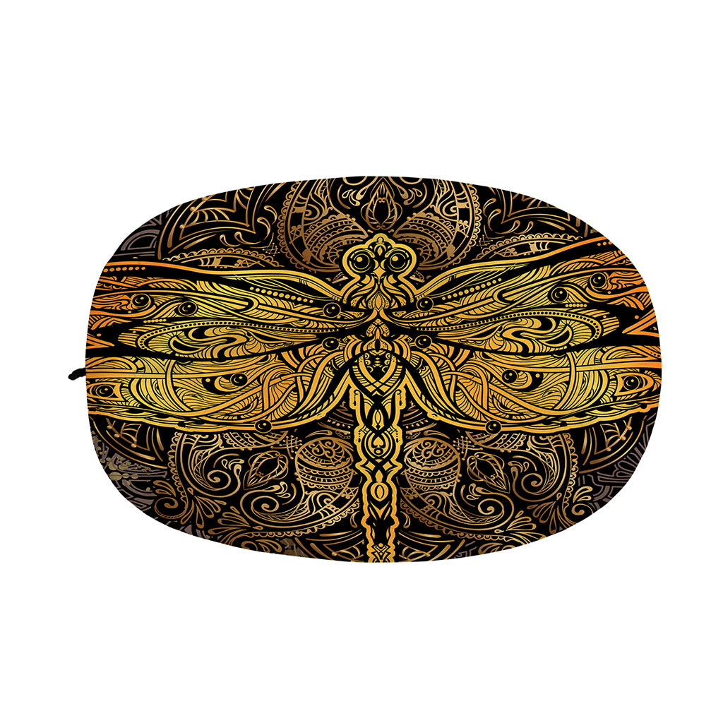 Gold Boho Dragonfly Print Car Side Mirror Covers