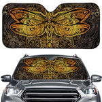 Gold Boho Dragonfly Print Car Windshield Sun Shade