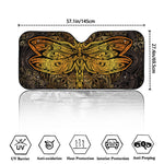 Gold Boho Dragonfly Print Car Windshield Sun Shade