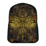 Gold Boho Dragonfly Print Casual Backpack