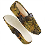Gold Boho Dragonfly Print Casual Shoes