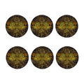 Gold Boho Dragonfly Print Coaster Set