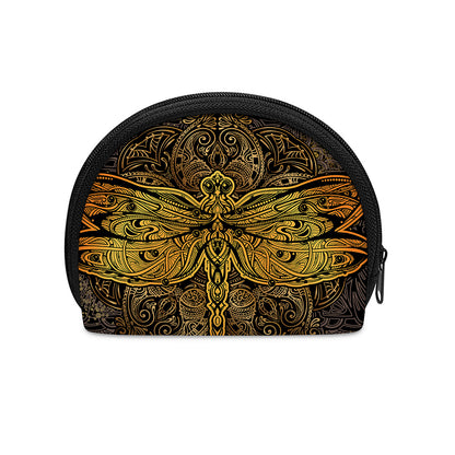 Gold Boho Dragonfly Print Coin Purse